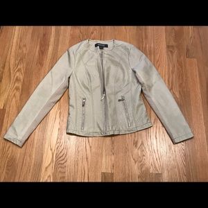 Kenneth Cole Reaction Khaki Faux Moto Jacket